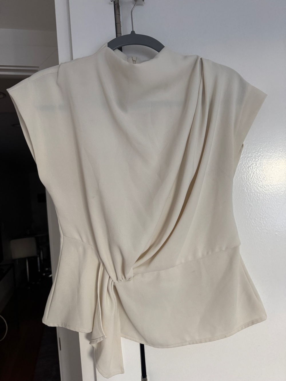 Zara Cream Draped Top